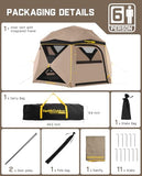 FanttikOutdoor Alpha C6 Ultra Instant Cabin Tent 6 Person Pop Up Camping Tent Setup in 60 Seconds Portable with Rainfly & Windproof for Outdoor Camping & Overlanding Khaki