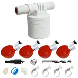 Aopchry Automatic Chicken Waterer Set - 4 Chicken Water Cups, Float Valve, Drill Bit, 4 Hose Clamps, Teflon Tape - Easy Installation, Fits Chickens, Ducks, Quails, Various Poultry