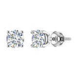 0.25 Carat - 10 Carat Round Cut Lab-Grown Diamond 4-Prong Stud Earrings