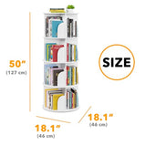 SpaceAid 4 Tier Rotating Bookshelf Tower, Spinning Bookcase Lazy Susan, Revolving 360 Book Shelf Storage Round Carousel