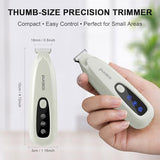 PUKACO Upgraded Mini Dog Paw Trimmer with LED Light, Low Noise Small Pet Hair Trimmer 18mm Wide Curved Blade, 35dB Cordless Waterproof Pet Paw Grooming Clippers for Dogs, Cats, Paws, Ears, Face, Rump