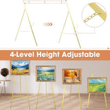 2 Pack Gold Easel Stand for Wedding Sign, Heavy Duty Metal Display Easel with Adjustable Chain
