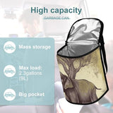 YHNNH Car Trash Can Asian Elephant with Tree Car Trash Bag with Cover and Waterproof Bin for Cars