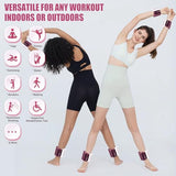 INDEPANDIA Wrist & Ankle Weights for Women and Men, 4lbs Pair Adjustable Silicone Weighted Bangles for Arm & Leg Workouts, Gradient Rose Mauve