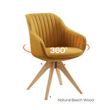 Art Leon Beech Wood Swivel Desk Chair for Home Office, No Wheels