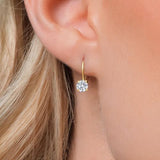 Gem Stone King 0.20-1.50 Cttw 14K Yellow Gold Round Lab Grown Diamond Leverback Dangle Earrings