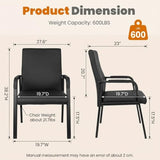 SLKJChr Leather Office Guest Chair, Guest Conference Room Chair, 600 LBS Capacity High Back Reception Chair