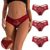 ohyeahlady Women's Sexy Lace Thong Plus Size Tanga Briefs Panties Strings Lace Lingerie Cheeky Underwear