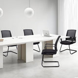 Office Guest Chair with Lumbar Support and Mid Back Mesh Space Air Grid Series for Reception