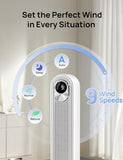 Dreo Smart Tower Fan for Bedroom, Floor Standing Bladeless Oscillating Fan with Remote, 9 Speeds, 4 Modes, 12H Timer, for Indoor Bedroom Home Office, WiFi Voice Control