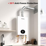 CAMPLUX Climatech 3 Tankless Water Heater Propane 3.6 GPM, 82,000 BTU High Efficiency Instant On-Demand Hot Water, 2-3 Points Gas Tankless Water Heater Indoor, White, CX360