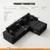 114" L-Sectional Couches for Living Room, Modular Sectional Sofa