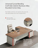 UZZUR L-Shaped Executive Desk, Desk with Storage Drawers