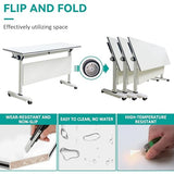 Folding Conference Table with Flip-Top Design, with Caster Rectangular Modular Conference Room Table