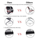 3-Seat Waiting Room Bench - PU Leather Waiting Room Chairs with Arms & Non-Slip Foot Mats