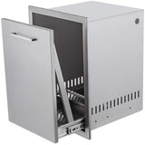 Atatod Pull-Out Trash Drawer Stainless Steel Outdoor Kitchen Trash Drawer Storage (W/handle-17x23x16)