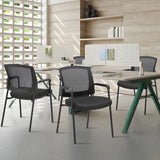 Office Reception Guest Chair Mesh Back Stacking with Ergonomic Lumbar Support and Thickened Seat