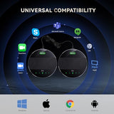 Bluetooth Conference Speakerphone, Daisy Chain/Use Alone up to 30 attendees, Bluetooth/Wireless/USB Microphone Tenveo