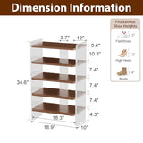 YQJJGL Shoe Rack for Entryway, Solid Wood and Acrylic Structure Shoe Stand, 5-Tier Modern Shoe Shelf, Ideal for Small, Living Room and Walk-in Closet