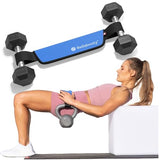 Bellabooty Premium Hip Thrust Belt - Adjustable Exercise Belt for Glutes & Squats - Weightlifting Belt Support for Women - Blue