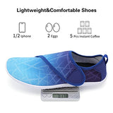 Lisdwde Womens and Mens Water Shoes Breathable Quick Dry Soft Barefoot Aqua Socks for Pool Swimming Beach Sand Diving Walking Grad Blue Size 7.5-8.5 Women/6-7 Men