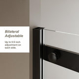 Bathenum 60.in W x 72.in H Frameless Shower Door Single Sliding, 1/4 inch Thick Clear Tempered Glass Shower Door with Zinc Roller Rail System, Stainless Steel Handle, Matte Black