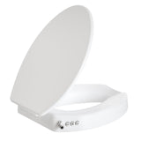Clirass Raised Toilet Seat with Bidet Attachment,Elongated - Non-Electric Bidet with Dual Nozzles - Elevated Toilet Risers for Seniors & Limited Mobility - Easy Install & Clean