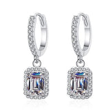 Women's 14K Gold Emerald Cut Diamond Drop Earrings