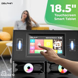 Dolphin Karaoke Machine with Screen – Karaokebox 4120: Quad 12" Big Karaoke Machine, 18.5" Touchscreen Lyrics Display, WiFi, Bluetooth Speakers, 2 UHF Wireless Mics, Powerful Sound System & Deep Bass