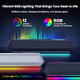HiFi Stereo Gaming Soundbar with Custom EQ Software, Dynamic RGB Lighting for Laptop