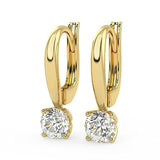 1/2 to 4 Carat Lab Grown Diamond Round Dangle Drop Earrings