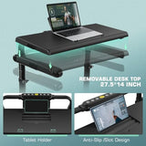 Treadmill with Desk Workstation & Adjustable Height, 450 LBS Weight Capacity, Folding Treadmill with 15% Incline, Bluetooth Speaker & App, Portable 3.5HP Walking Pad
