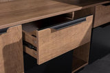 Retractable L-Shaped Executive Desk, Commercial-Grade Office Desk with Reversible Storage Cabinet