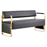 57.5’’ Office Guest Chair upholstered Bench Seating, Reception Furniture for Beauty Salon Barbershop Airport Bank