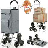 Grocery Foldable Trolley with Extra Large Shopping Bag Laundry Utility Cart with Adjustable Bungee