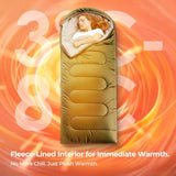 FARLAND Sleeping Bag for Adults, Cold Weather & Warm Plush Fleece-Lined Interior - Portable Waterproof Windproof with Compression Sack for Camping Hiking Traveling Indoor & Outdoor
