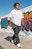 GINGTTO Camo Pants Men Cargo Wide Leg Fashion Streetwear Drawstring Stretch 30