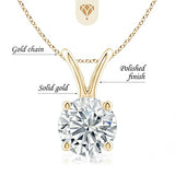 The Diamond Deal .25-1.00 Carat Round Brilliant Solitaire IGI Certifed Lab-Grown Diamond Solitaire Pendant Necklace