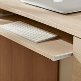 Modway Mirae 55 Inch Computer Desk with Drawers in Brushed Light Oak – Modern Compact Office Desk with Keyboard Tray, Curved Edges