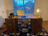 Brightech Elizabeth Table Lamp with Wireless Charging Pad and USB Port, Bedside Reading Lamp, Vintage Brass Gold Desk Lamp, Nightstand Lamp