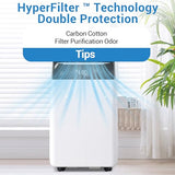 12,000 BTU Portable Air Conditioner with Dehumidifier, Compact Small AC Unit for Rooms up to 550 Sq Ft, Easy Mobility with Wheels, Includes Remote Control and Window Exhaust Installation Kit