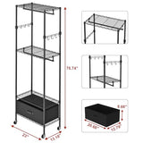 VyGrow Clothes Rack, Clothing Rack for Hanging Clothes, 4 Tiers Adjustable Closet Organizer | Load 445lbs | 23" L x 13.18" W x 78.74" H | Black