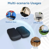 Adjustable Seat Cushion, Memory Foam Office Chair Cushion, Car Seat Cushion, Foldable Travel Cushion for Tailbone Pain, Sciatica Pain Relief (Small)