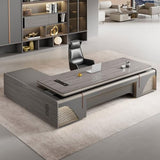 LSIGHTUS Luxury 94 Inch L-Shaped Executive Desk with Lateral File Cabinet