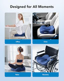 HUANUO Ergonomic Seat Cushion, Memory Foam Cooling Gel Office Chair Cushion for Hip Support