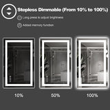LED Bathroom Mirror 48"X36" with Front Light and Backlit | Stepless Dimmable, Anti-Fog