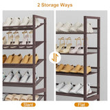 NEYCIL Large Shoe Rack 8 Tier Shoe Organizer, Heavy Duty Metal 4-Tier Stackable Shoe Storage Vertical Shoe Rack for Closet Front Door Entrance, Up to 50 Pairs, 44.8" W x 11.4" D x 56.7" H, Bronze