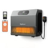 Brightown Wall Heater for Indoor Use, Space Heater with ALCI Plug 1500W, 5 Modes, Adjustable Thermostat, Easy Install Heater for Bedroom Bathroom with Remote Control, 12H Timer, Work with Alexa, Grey