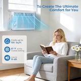 Electactic 5000 Btu Window Air Conditioner, AC Window Unit Up to 150 Sq.Ft, 2 Cooling & Fan Speeds,51DB Ultra-Quiet, Mechanical Controls, Air Conditioner for Bedroom, Apartment, Office