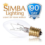 Simba Lighting C7 7W Replacement Bulb E12 Candelabra Base, 2700K, 6 Pack